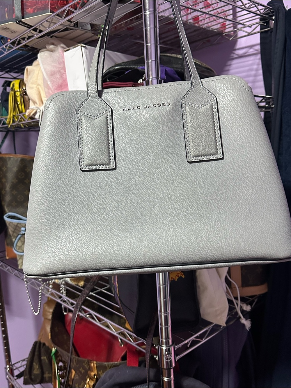 CLOSET CLOSING Marc Jacobs Women's Leather Satchel Bag in Light Gray - Picture 2 of 7